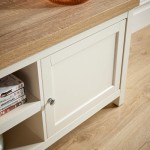 Lemari TV Ukuran Ekstra Besar 180 cm, Top Kayu Oak 36 mm dengan Satu Laci